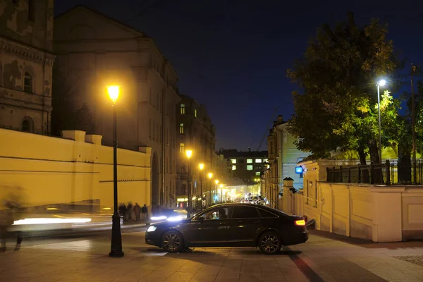 Moscú Rusia Octubre 2018 Vista Calle Moscú Por Noche — Foto de Stock