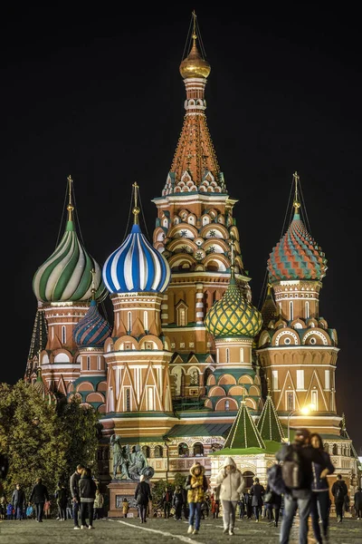 Moscow Oroszország Október 2018 Vörös Téren Moszkvában Éjszakai — Stock Fotó