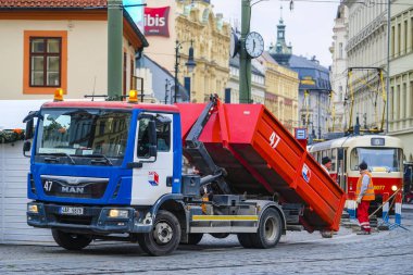 Prague, Çek Cumhuriyeti - Kasım, 20, 2018: kamyon, bir merkezi Prag
