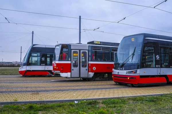 Praga Repubblica Ceca Novembre 2018 Tram Praga Principale Trasporto Pubblico — Foto Stock