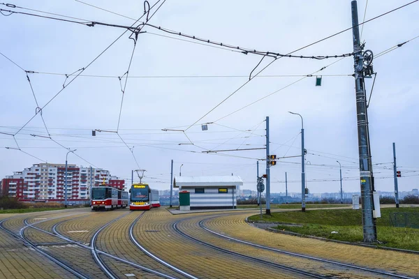 Praha Republik Ceko November 2018 Trem Praha Transportasi Umum Utama — Stok Foto