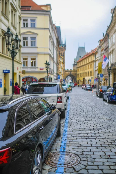 Prague Tsjechië November 2018 Auto Een Parkeerplaats Praag — Stockfoto