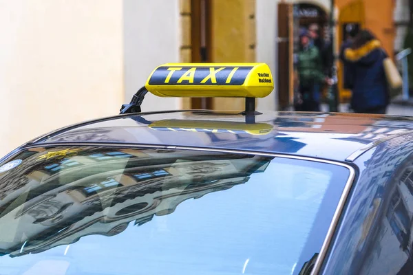 Prag Tschechische Republik November 2018 Taxi Auf Einem Parkplatz Prag — Stockfoto