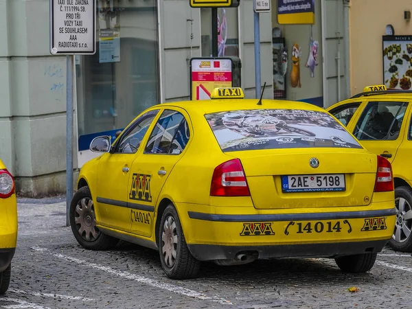 Prag Tschechische Republik November 2018 Taxiwagen Auf Einem Parkplatz Prag — Stockfoto