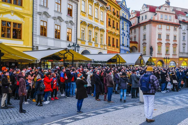 Prága Csehország November 2018 Egy Utcában Turisták — Stock Fotó