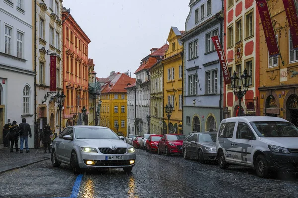 Praga Repubblica Ceca Novembre 2018 Auto Parcheggio Praga — Foto Stock