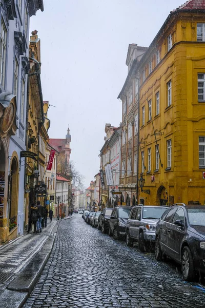 Praga Repubblica Ceca Novembre 2018 Auto Parcheggio Praga — Foto Stock