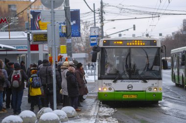 Chehov, Rusya - Kasım, 29, 2018: otobüste Chehov