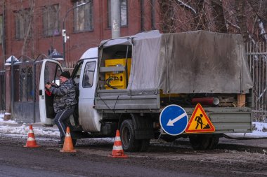 Moskova, Rusya - Kasım, 27, 2018: Park Moskova'da van