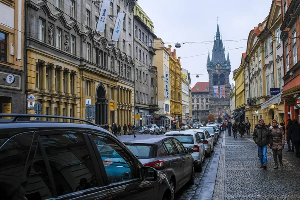 Prague Cseh Köztársaság November 2018 Autók Egy Parkoló Prágában — Stock Fotó