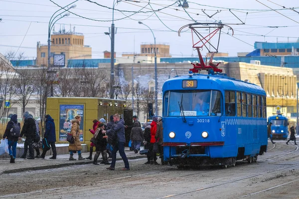 Moskova Rusya Kasım 2018 Tramvay Moskova — Stok fotoğraf