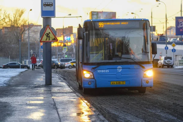 Moskwa Rosja Listopada 2018 Autobus Moskwie — Zdjęcie stockowe