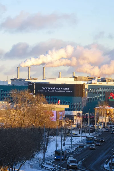 Moscú Rusia Noviembre 2018 Humo Moscú Atardecer — Foto de Stock