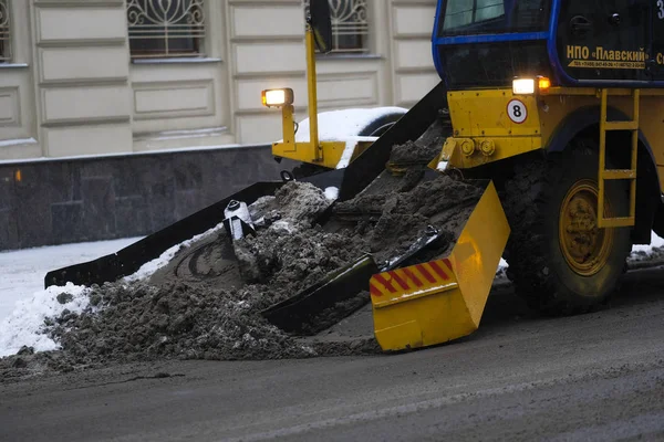 Mosca Russia Dicembre 2018 Immagine Della Macchina Rimozione Della Neve — Foto Stock