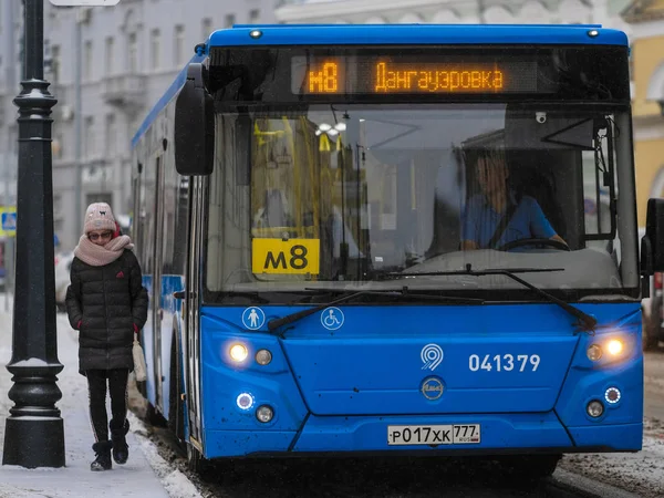 Moscou Rússia Dezembro 2018 Ônibus Regular Moscou — Fotografia de Stock