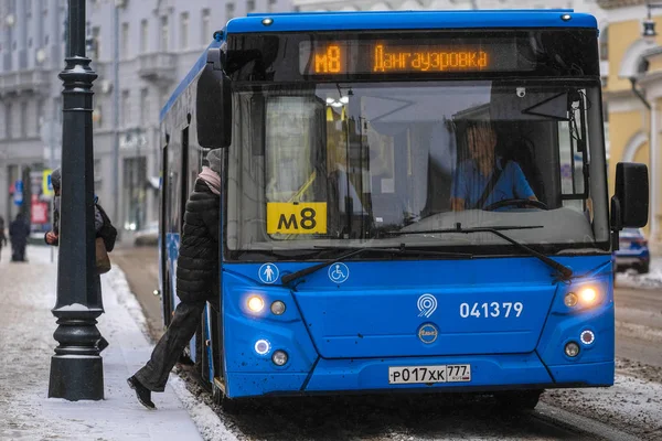 Moscou Rússia Dezembro 2018 Ônibus Regular Moscou — Fotografia de Stock