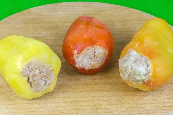 Meat Frozen Semi Finished Stuffed Peppers — Stock Photo, Image