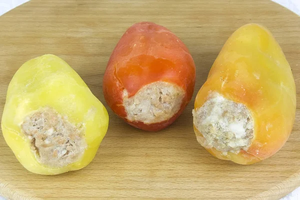 Meat Frozen Semi Finished Stuffed Peppers — Stock Photo, Image