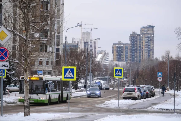 Moskova Rusya Aralık 2018 Kışın Moskova Sokak — Stok fotoğraf