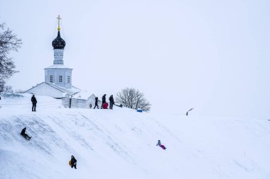 Ryazan, Rusya - Ocak, 5, 2019: peyzaj Ryazan Kremlin görüntü ile