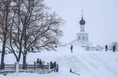 Ryazan, Rusya - Ocak, 5, 2019: peyzaj Ryazan Kremlin görüntü ile