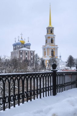 Ryazan, Rusya - Ocak, 5, 2019: peyzaj Ryazan Kremlin görüntü ile