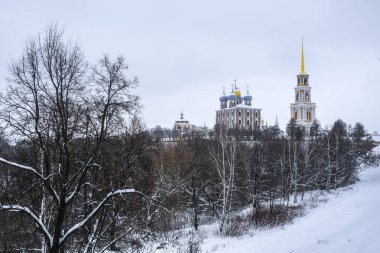 Ryazan, Rusya - Ocak, 5, 2019: peyzaj Ryazan Kremlin görüntü ile