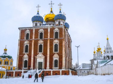 Ryazan, Rusya - Ocak, 5, 2019: peyzaj Ryazan Kremlin görüntü ile
