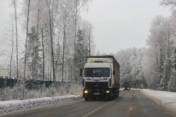Moscow Region Serpuchov Rusya Federasyonu Aralık 2018 Görüntü Bir Kamyonun — Stok fotoğraf