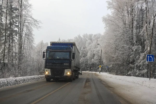 Moscow Region Serpuchov Rusya Federasyonu Aralık 2018 Görüntü Bir Kamyonun — Stok fotoğraf