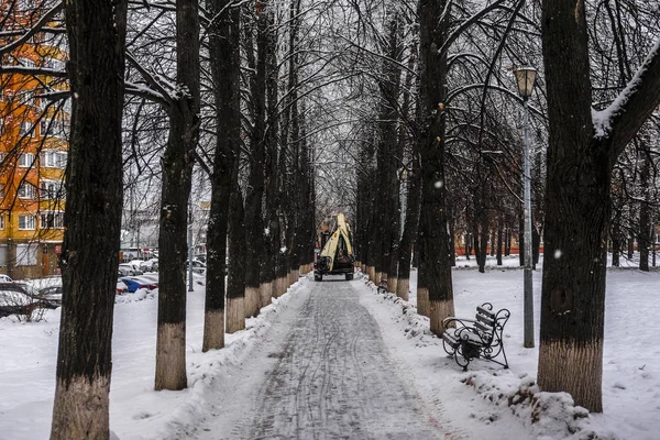 Chehov Federacja Rosyjska Grudnia 2019 Zima Mieście Chehov Rosji — Zdjęcie stockowe