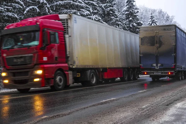 Moscow Region Serpuchov Rusland December 2018 Beeld Van Een Vrachtwagen — Stockfoto