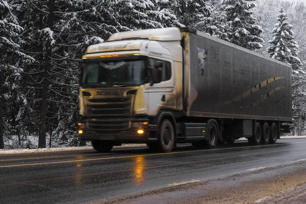 Moscow Region Serpuchov Rusland December 2018 Beeld Van Een Vrachtwagen — Stockfoto