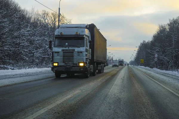 Moscow Region Serpuchov Rusland December 2018 Beeld Van Een Vrachtwagen — Stockfoto