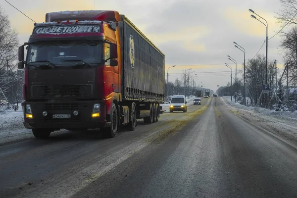 Región Moscú Serpuchov Rusia Diciembre 2018 Imagen Camión Una Carretera —  Fotos de Stock