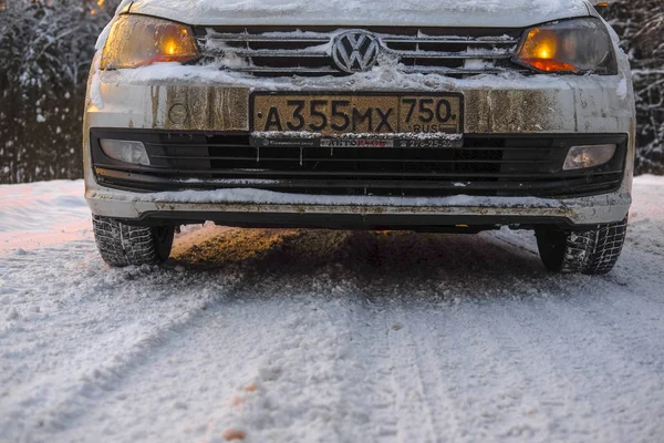 Protvino Federacja Rosyjska Grudnia 2018 Samochód Parkingu Protvino Moscow Region — Zdjęcie stockowe
