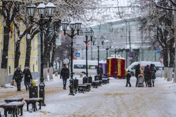 Рязань Россия Января 2019 Года Люди Улице Центре Рязани — стоковое фото