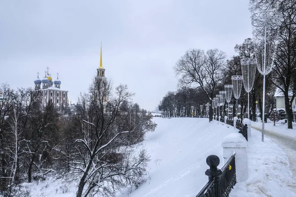 Ryazan Russia Gennaio 2019 Paesaggio Con Immagine Ryazan Cremlino — Foto Stock