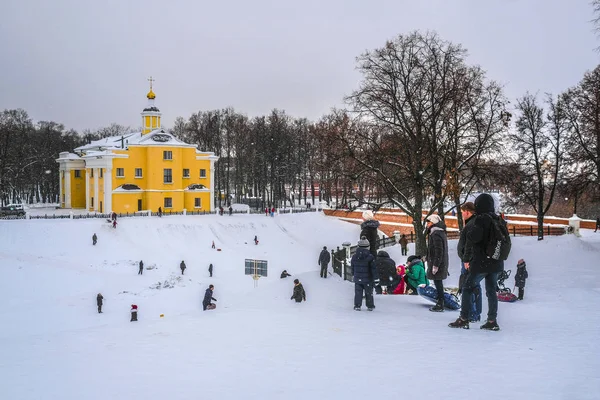 Ryazan Rusia Enero 2019 Paisaje Con Imagen Del Kremlin Ryazan — Foto de Stock