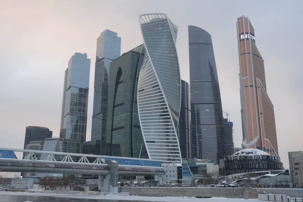 Moskva Ryssland Januari 2019 Skyskrapor Moskva City — Stockfoto