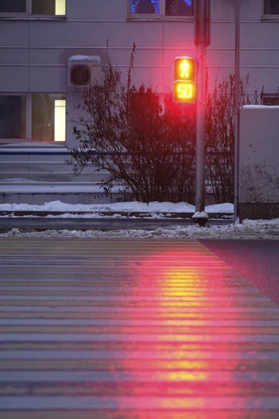 Moscow Russia January 2019 Image Pedestrians Cross Road — Stock Photo, Image