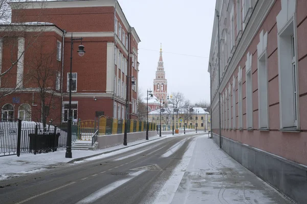 Moskwa Rosja Styczeń 2019 Obraz Ulicy Moskwie — Zdjęcie stockowe