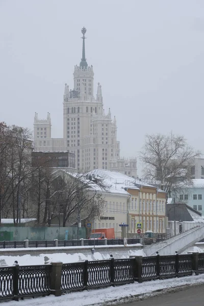 Moskva Rusko Ledna 2019 Veiw Dominanta Kotelnicheskaya Nábřeží Moskvě Rusko — Stock fotografie