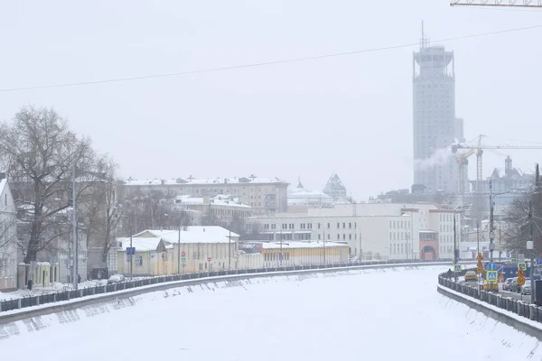 Moscova Rusia Ianuarie 2019 Digul Râului Moscova — Fotografie, imagine de stoc