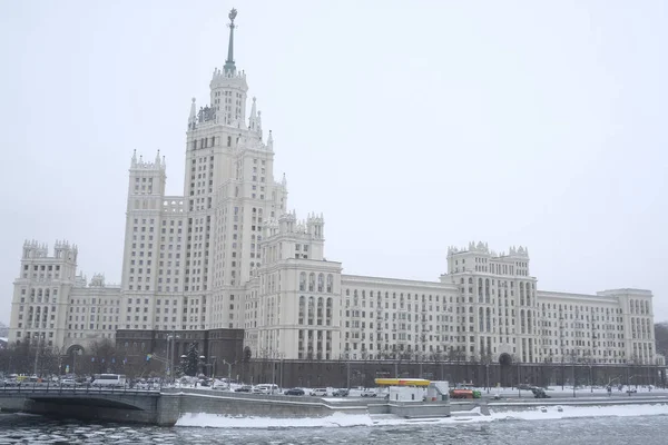 Moscow Russia January 2019 Veiw Highrise Building Kotelnicheskaya Embankment Moscow — Stock Photo, Image