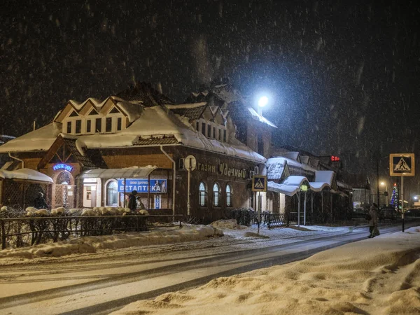 Protvino Región Moscú Rusia Enero 2019 Noche Invierno Protvino Rusia —  Fotos de Stock