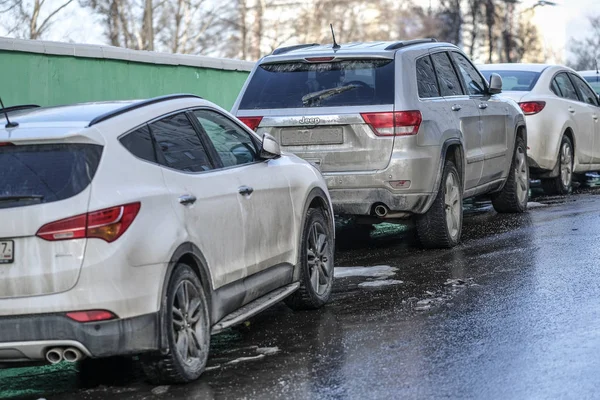 Mosca Russia Dicembre 2018 Auto Parcheggio Mosca — Foto Stock