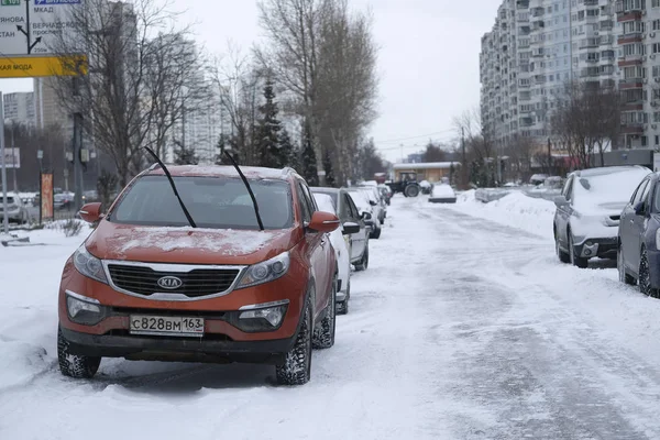 Mosca Russia Marzo 2019 Immagine Auto Parcheggio Mosca — Foto Stock