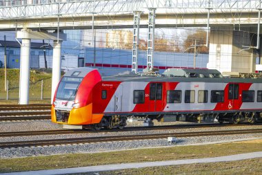 Moskova, Rusya - 5 Nisan 2019: Moskova merkez halkametro, Rusya