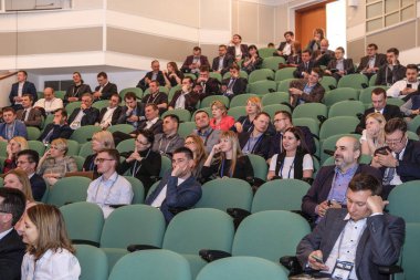 Moskova, Rusya - 12 Nisan 2019: Rusya'nın Moskova kentinde ki Rus Otomobil Dilleri Derneği konferansı